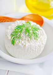 Fresh cottage  in the white bowl