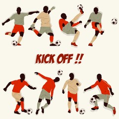Fototapeta na wymiar soccer kick off cartoon