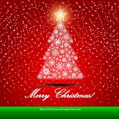 Christmas background with Christmas tree, vector illustration.
