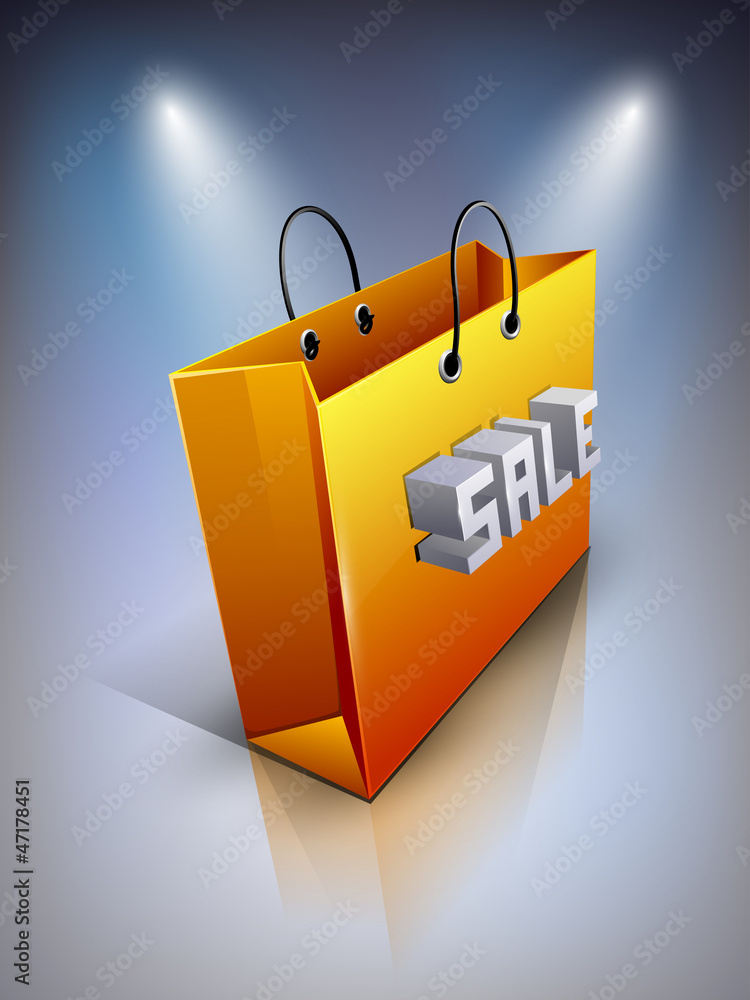 Wall mural Shopping bag with text Sale. EPS 10.