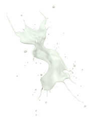 Milk splash isolated on white background.