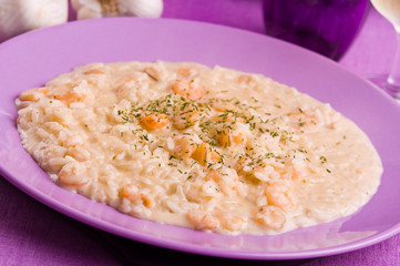 Shrimp risotto.