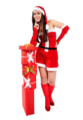 Isolated Christmas Girl