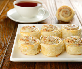 Rolls with nut filling