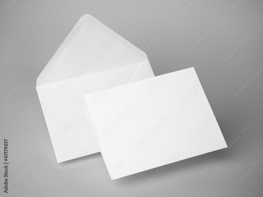 Wall mural white blank envelope letter on gray