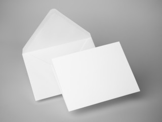 white blank envelope letter on gray