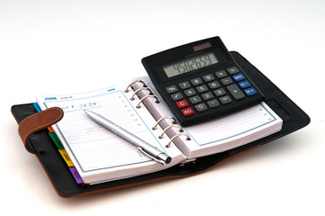 Diary pen and calculator