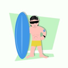 surfer boy cartoon