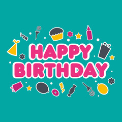 Happy Birthday greeting card. EPS 10