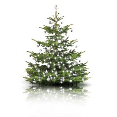 Weihnachtsbaum mit silbernen Kugeln