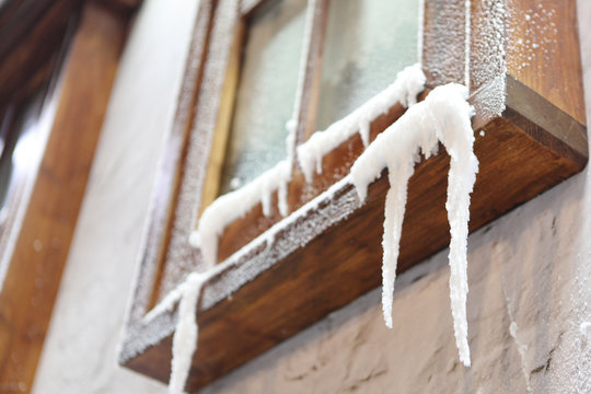 Window Icicles hanging