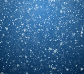 The winter background, falling snowflakes