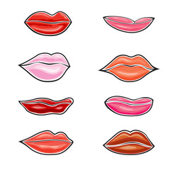 Lips icon set