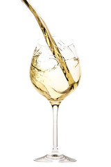 red wine pouring splash, isolated