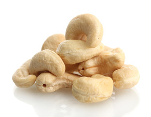 tasty cashew nuts, isolated on white