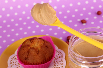 Delicious peanut butter with cake