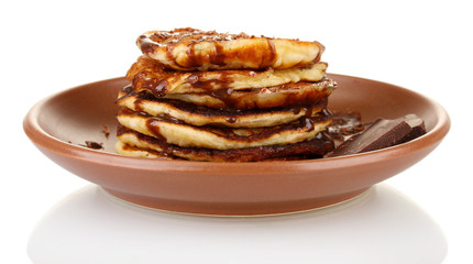 delicious sweet pancakes isolated on white