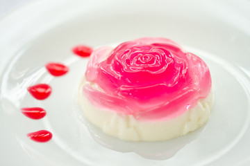 Milk jelly in a rose
