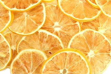 Crédence de cuisine en plexiglas Tranches de fruits citrons séchés, gros plan
