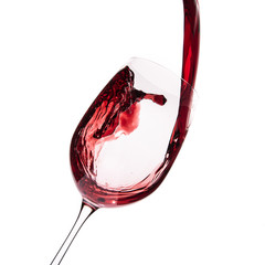 red wine glass splash