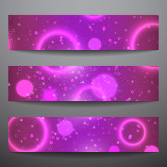 Set of vector pink web banners