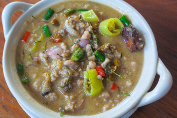thai traditional salt crab chili sauce