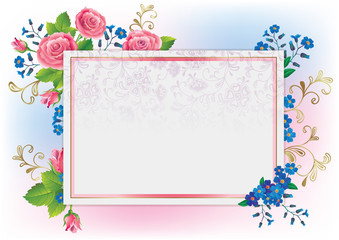 Greeting card with flowers