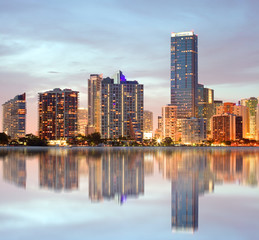 Miami Florida buildings panorama - obrazy, fototapety, plakaty