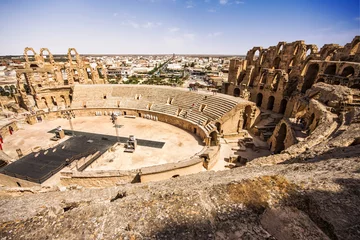 Foto op Plexiglas Ruins of the largest colosseum in in North Africa. El Jem,Tunisi © mrks_v