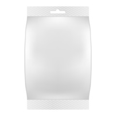 Blank white bag packaging for wipes, tissues or food. Vector
