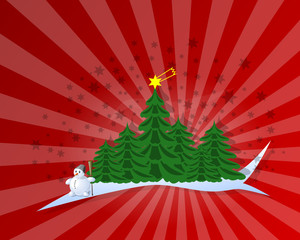 Red and green Christmas card