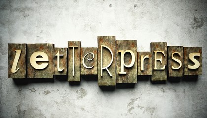 Letterpress concept with vintage type