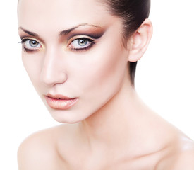 Fototapeta premium portrait of fresh attractive lady with clean skin