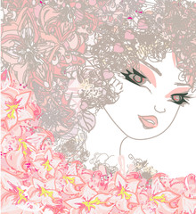 Creative fashion portrait, vector