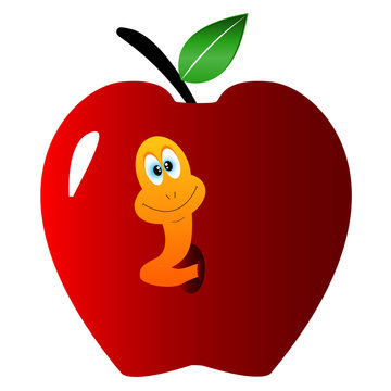 Apple with a worm