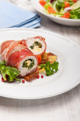chicken breast in parma ham stufed with gorgonzola