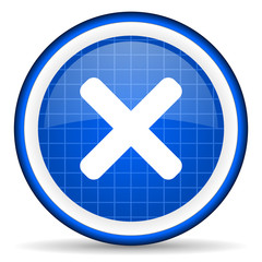 Obraz premium cancel blue glossy icon on white background