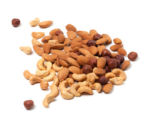 Cashews, hazelnuts and almonds nuts