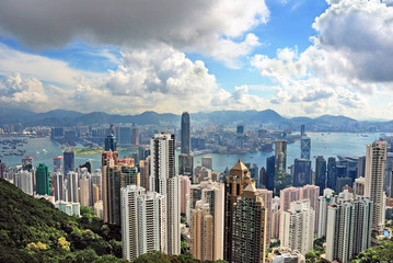 China, Hong Kong cityscape from the Peak