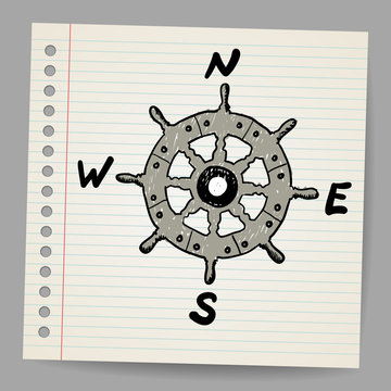 Doodle steering control-compass sketch concept
