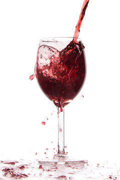 pouring red wine
