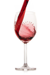 pouring red wine