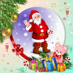 Christmas background with Santa Claus