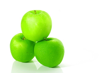 Green apples isolated on white