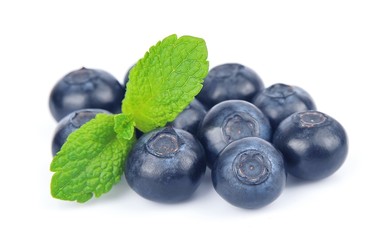 Blueberries with mint