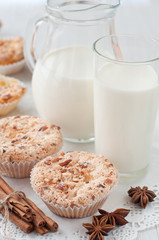 homemade muffins with milk