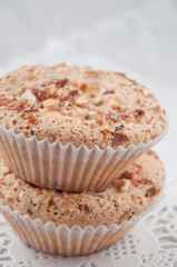 homemade muffins with nuts and mandarins