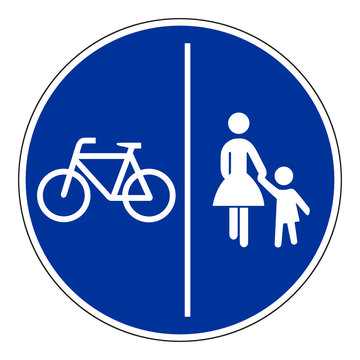 Fußgänger und Radfahrer getrennt