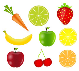 Fototapeta na wymiar fresh fruits vector illustration