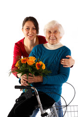 Frau mit Blumen  241112